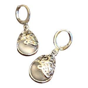 Yaomiao Crystal Dangle Cubic Zirconia Water Drop Earrings Women's Silver/Gray